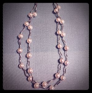 🍍 3 for $10!! 🍍 Silver/pearl double necklace